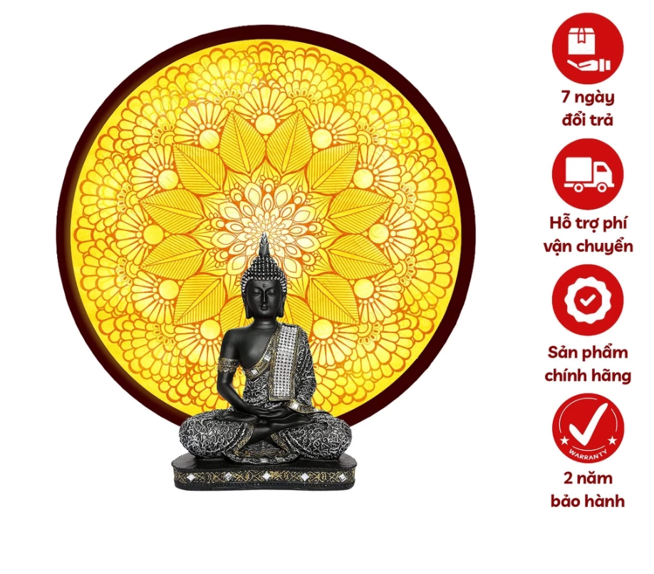 Đèn Hào Quang Led Trang Trí Ban Thờ Phật Tâm Sen Và Vạn Đẹp